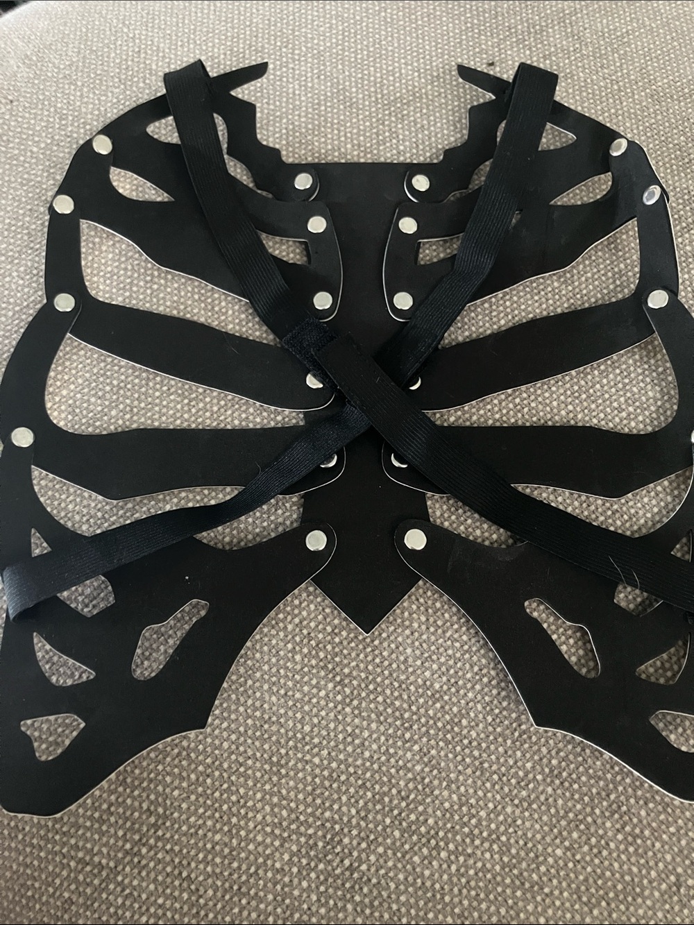Black Rib Cage Chest Harness - Picture 2 of 2